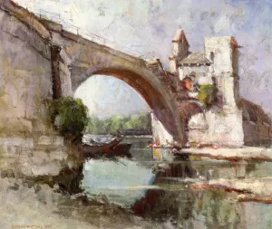 The Bridge at Avignon by Dawson Dawson-Watson - Oil Painting Reproduction