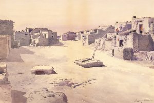 Street in the Pueblo of Oraibi, Tusayan, Arizona by De Lancey Gill Oil Painting