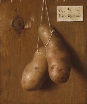The Irish Question by De Scott Evans Oil Painting