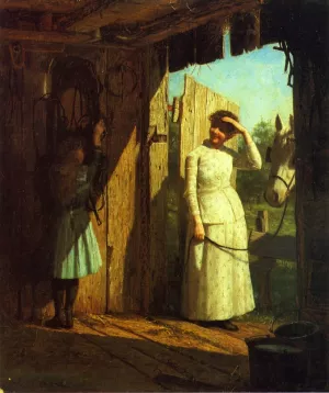 The Tack Room painting by De Scott Evans