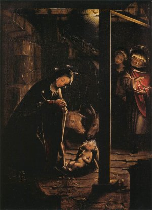 Nativity in Nocturnal Light Oil painting by Defendente Ferrari