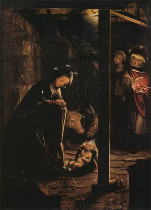 Nativity in Nocturnal Light by Defendente Ferrari - Oil Painting Reproduction