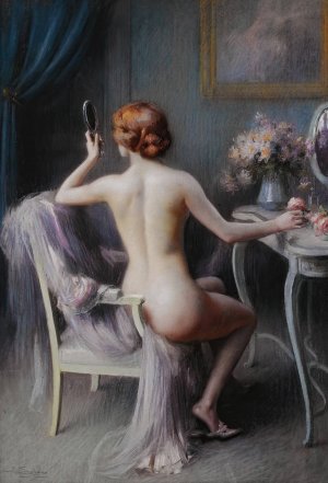 French Nu Feminin by Delphin Enjolras Oil Painting