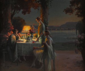 Jeunes femmes au bord du lac by Delphin Enjolras Oil Painting