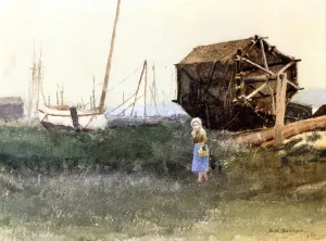 The Fisher Girl, Nantucket Oil painting by Dennis Miller Bunker