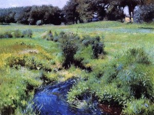 The Pool, Medfield Oil painting by Dennis Miller Bunker