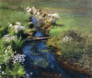 Wild Asters by Dennis Miller Bunker - Oil Painting Reproduction