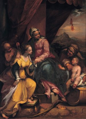 Mystic marriage of Saint Catherine by Denys Calvaert Oil Painting