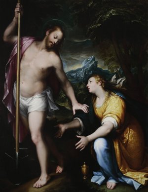Noli me Tangere - Resurrected Christ appearing to Mary Magdalene by Denys Calvaert Oil Painting