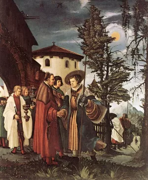 St. Florian Taking Leave of the Monastery by Denys Van Alsloot - Oil Painting Reproduction
