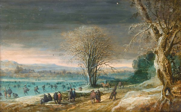Winter Landscape by Denys Van Alsloot - Hand-Painted Oil Painting Reproduction