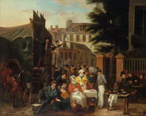Parade foraine by Desire Adelaïde Charles Maignen De Sainte-Marie Oil Painting