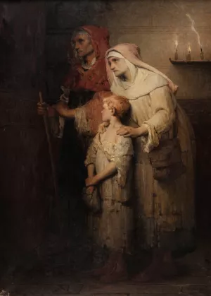 La priere ou Le pelerin Oil painting by Desire Francois Laugee