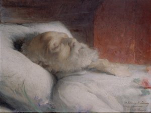 Victor Hugo sur son lit de mort by Desire Francois Laugee Oil Painting
