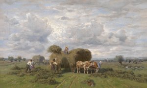 Bei der Heuernte by Desire Thomassin Oil Painting