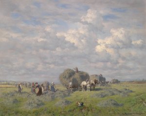 Heuernte an einem Sommertag by Desire Thomassin Oil Painting