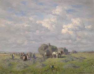Heuernte an einem Sommertag Oil painting by Desire Thomassin