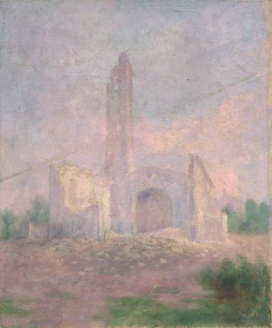 Ruins of a Church by Dezider Czolder Oil Painting