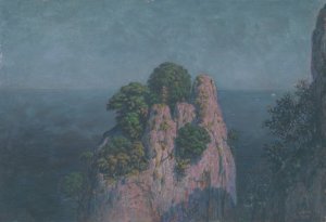 Seascape with Rocks by Dezider Czolder Oil Painting