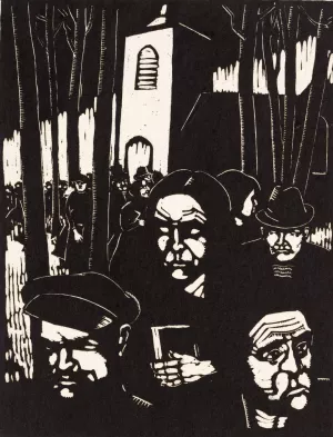 Kerkgangers by Dick Ket Oil Painting