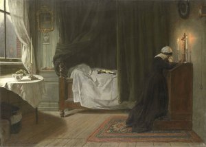 Prayer for the Deceased by Diederik Franciscus Jamin Oil Painting