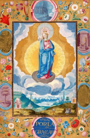 Immacule Conception in Enforceable Charter of chivalry of Arias Pardo de Cela by Diego Gomez Oil Painting