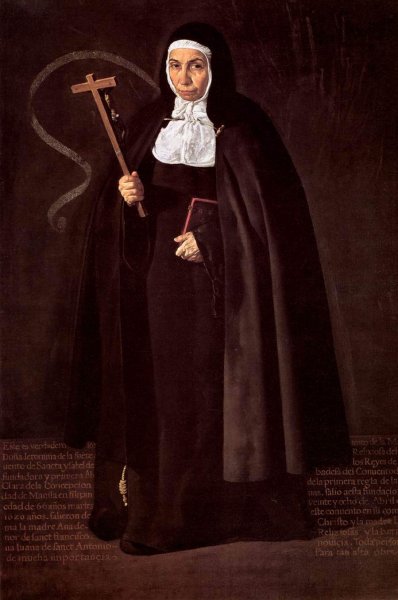 Main Product Photo of Abbess Jeronima de la Fuente Painting by Diego Velazquez