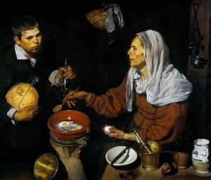 An Old Woman Cooking Eggs by Diego Velazquez Oil Painting