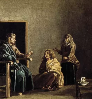 Christ in the House of Mary and Martha Detail by Diego Velazquez - Oil Painting Reproduction