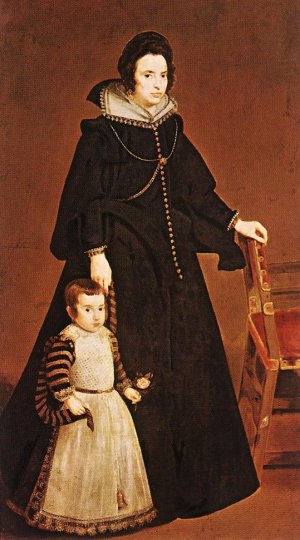 Doa Antonia de Ipearrieta y Galds and Her Son Luis by Diego Velazquez Oil Painting