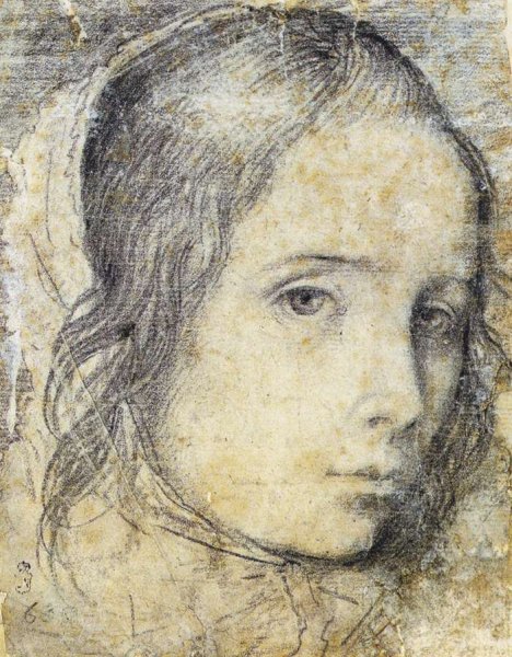 Head of a Girl by Diego Velazquez - Hand-Painted Oil Painting Reproduction