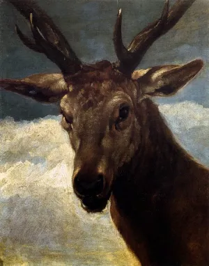 Head of a Stag by Diego Velazquez Oil Painting