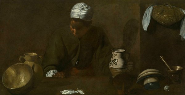 Kitchen Scene  by Diego Velazquez - Hand-Painted Oil Painting Reproduction