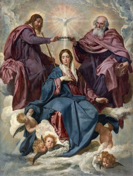 La Coronacion De La Virgen  by Diego Velazquez - Hand-Painted Oil Painting Reproduction