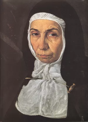 Mother Jeronima de la Fuente Detail by Diego Velazquez - Oil Painting Reproduction