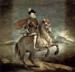 Philip III on Horseback by Diego Velazquez - Oil Painting Reproduction