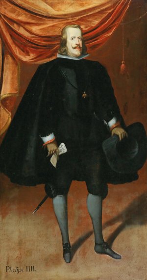 Portrait of King Philip IV, dressed in black and wearing the Order of the Golden Fleece by Diego Velazquez Oil Painting