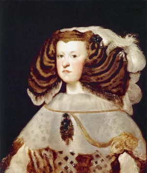 Portrait of Mariana of Austria, Queen of Spain by Diego Velazquez - Oil Painting Reproduction