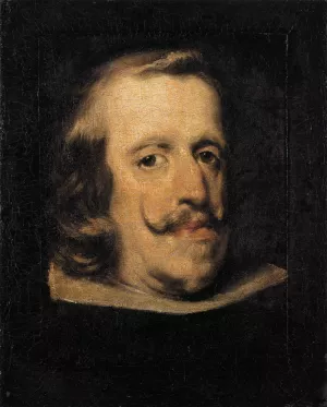 Portrait of Philip IV Fragment by Diego Velazquez - Oil Painting Reproduction