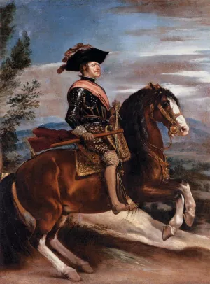 Portrait of Philip IV of Spain on Horseback by Diego Velazquez - Oil Painting Reproduction