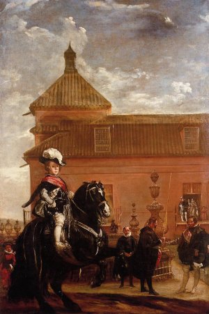 Prince Baltasar Carlos with the Count-Duke of Olivares at the Royal Mews