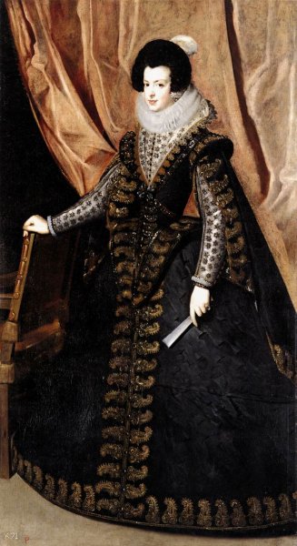 Queen Isabel, Standing by Diego Velazquez - Hand-Painted Oil Painting Reproduction