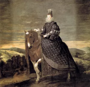 Queen Margarita on Horseback by Diego Velazquez - Oil Painting Reproduction