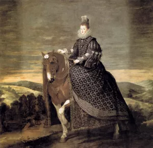 Queen Margarita on Horseback Oil painting by Diego Velazquez