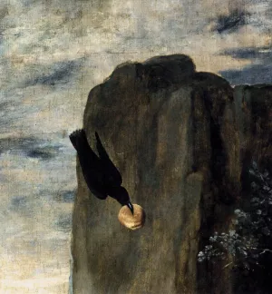 St Anthony Abbot and St Paul the Hermit Detail painting by Diego Velazquez