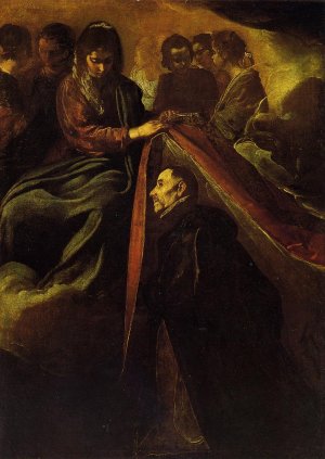 St. Ildefonso Receiving the Chasuble from the Virgin Oil painting by Diego Velazquez