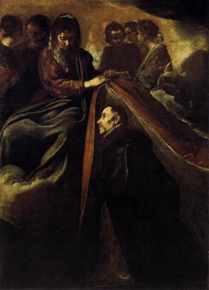 St Ildefonso Receiving the Chasuble from the Virgin Oil painting by Diego Velazquez