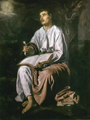 St John the Evangelist at Patmos painting by Diego Velazquez