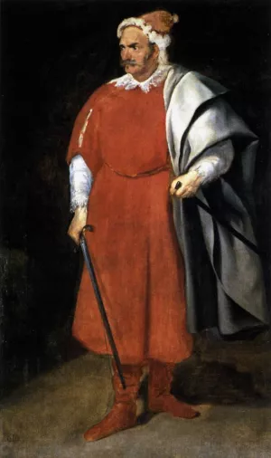 The Buffoon Don Cristobal de Castaneda y Pernia Barbarroja by Diego Velazquez Oil Painting