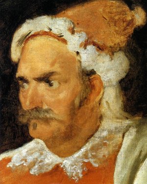 The Buffoon Don Cristobal de Castaneda y Pernia Detail Oil painting by Diego Velazquez
